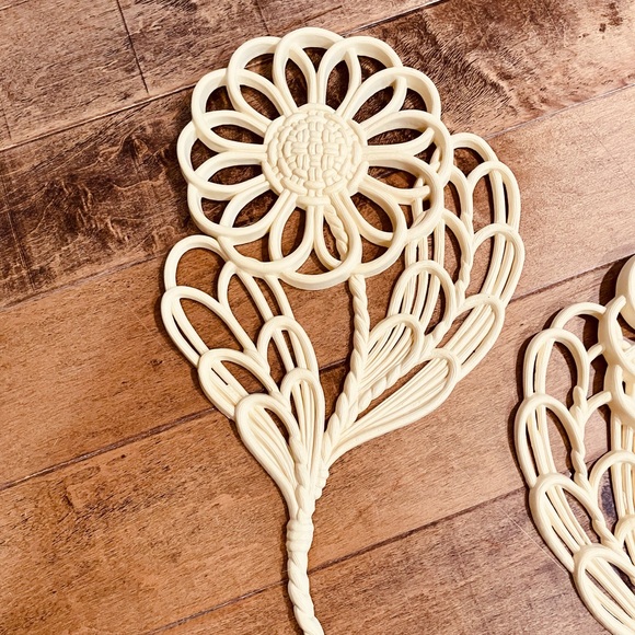 VTG Retro 1978 Burwood Products Lg White Plastic Daisy Wall Hanging Decor 2 PC - Picture 4 of 9